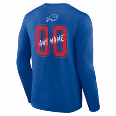 Hustle Personalized Name & Number Long Sleeve T-Shirt - Buffalo Bills