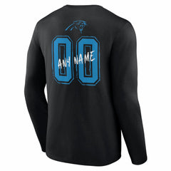 Hustle Personalized Name & Number Long Sleeve T-Shirt - Carolina Panthers