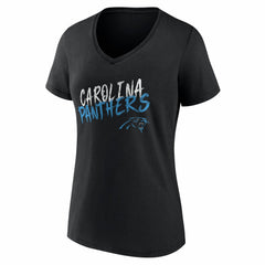 Women's Hustle Personalized Name & Number V-Neck T-Shirt - Carolina Panthers