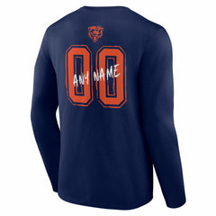 Hustle Personalized Name & Number Long Sleeve T-Shirt - Chicago Bears