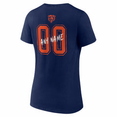 Women's Hustle Personalized Name & Number V-Neck T-Shirt - Chicago Bears