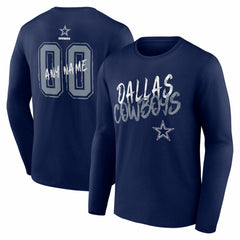 Hustle Personalized Name & Number Long Sleeve T-Shirt - Dallas Cowboys