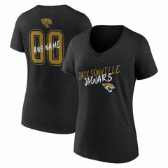 Women's Hustle Personalized Name & Number V-Neck T-Shirt - Jacksonville Jaguars