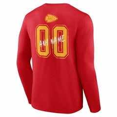 Hustle Personalized Name & Number Long Sleeve T-Shirt - Kansas City Chiefs