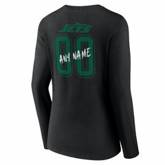 Women's Hustle Personalized Name & Number Long Sleeve V-Neck T-Shirt - New York Jets