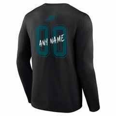 Hustle Personalized Name & Number Long Sleeve T-Shirt - Philadelphia Eagles