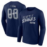 Hustle Personalized Name & Number Long Sleeve T-Shirt - Seattle Seahawks