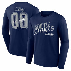 Hustle Personalized Name & Number Long Sleeve T-Shirt - Seattle Seahawks