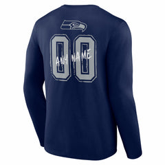 Hustle Personalized Name & Number Long Sleeve T-Shirt - Seattle Seahawks