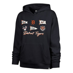 MLB Detroit Tigers '47 Women's Bow & Banners Naomi Hoodie
