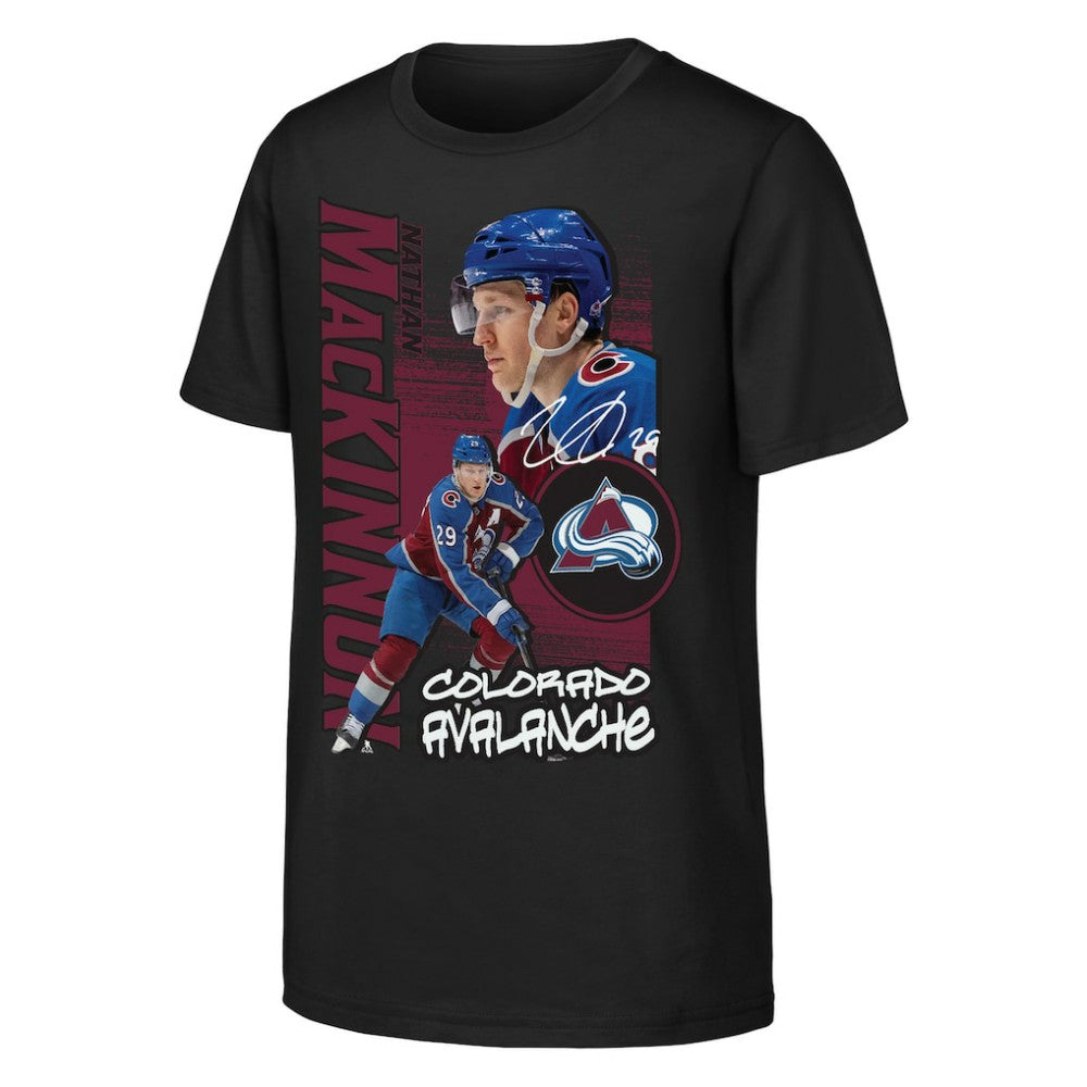 NHL Black Nathan MacKinnon Colorado Avalanche Outerstuff Youth Playmaker T-Shirt