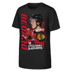 NHL Black Connor Bedard Chicago Blackhawks Outerstuff Youth Playmaker T-Shirt
