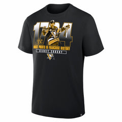 NHL Black Sidney Crosby Pittsburgh Penguins Most Points in Franchise History T-Shirt