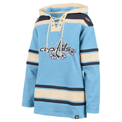 NHL Light Blue Washington Capitals '47 Women's Superior Lacer Pullover Hoodie