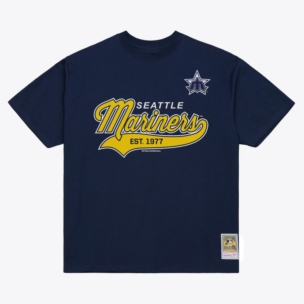MLB Seattle Mariners Mitchell & Ness Script Sweep Arch T-Shirt