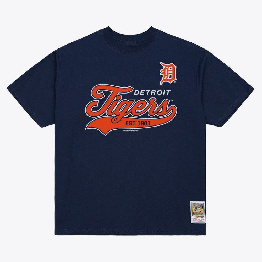 MLB Detroit Tigers Mitchell & Ness Script Sweep Arch T-Shirt