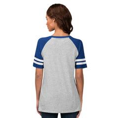 MLB Los Angeles Dodgers G-III 4Her by Carl Banks Women's Goal Line Raglan V-Neck T-Shirt