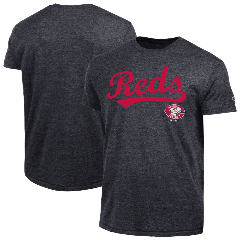 MLB Cincinnati Reds Champion Cooperstown Wordmark Lockup Tri-Blend T-Shirt
