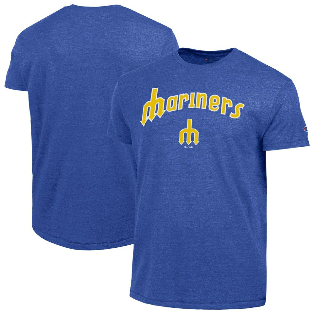 MLB Seattle Mariners Champion Cooperstown Wordmark Lockup Tri-Blend T-Shirt