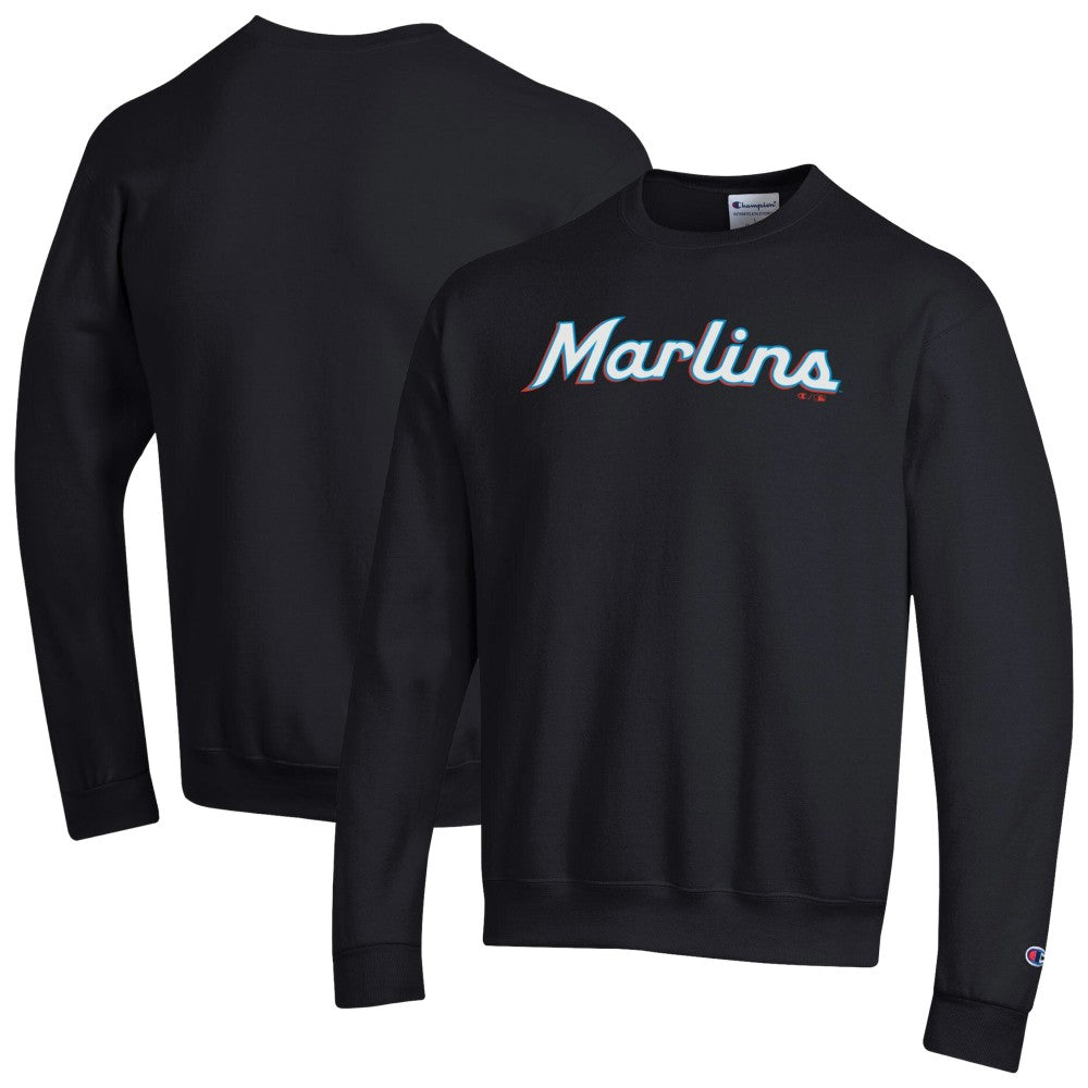 MLB Miami Marlins Champion Powerblend Wordmark Sweatshirt