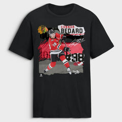 NHL Black Connor Bedard Chicago Blackhawks Fresh Ice T-Shirt