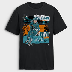 NHL Black Macklin Celebrini San Jose Sharks Fresh Ice T-Shirt