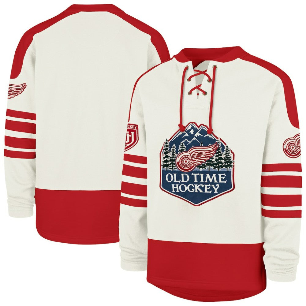 NHL Cream Detroit Red Wings '47 Pond Hockey Trio Eternal Lacer Sweatshirt