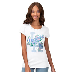 MLB Los Angeles Dodgers G-III 4Her by Carl Banks Women's Floral Endzone T-Shirt