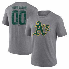 MLB Athletics Heritage Personalized Any Name & Number Tri-Blend T-Shirt