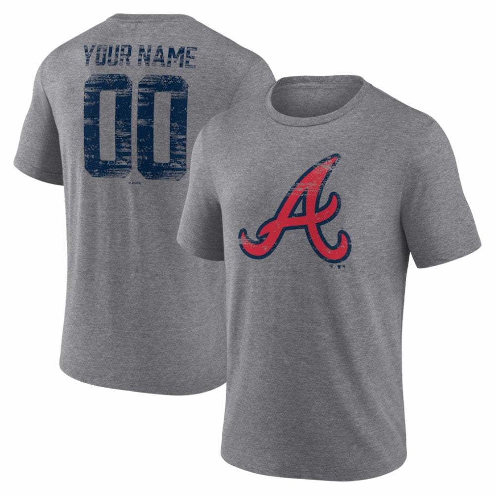 MLB Atlanta Braves Heritage Personalized Any Name & Number Tri-Blend T-Shirt