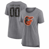 MLB Baltimore Orioles Women's Heritage Personalized Any Name & Number Tri-Blend T-Shirt