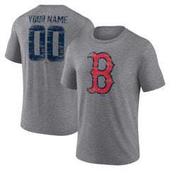 MLB Boston Red Sox Heritage Personalized Any Name & Number Tri-Blend T-Shirt