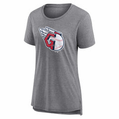 MLB Cleveland Guardians Women's Heritage Personalized Any Name & Number Tri-Blend T-Shirt