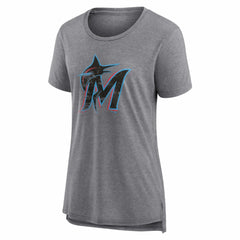 MLB Miami Marlins Women's Heritage Personalized Any Name & Number Tri-Blend T-Shirt