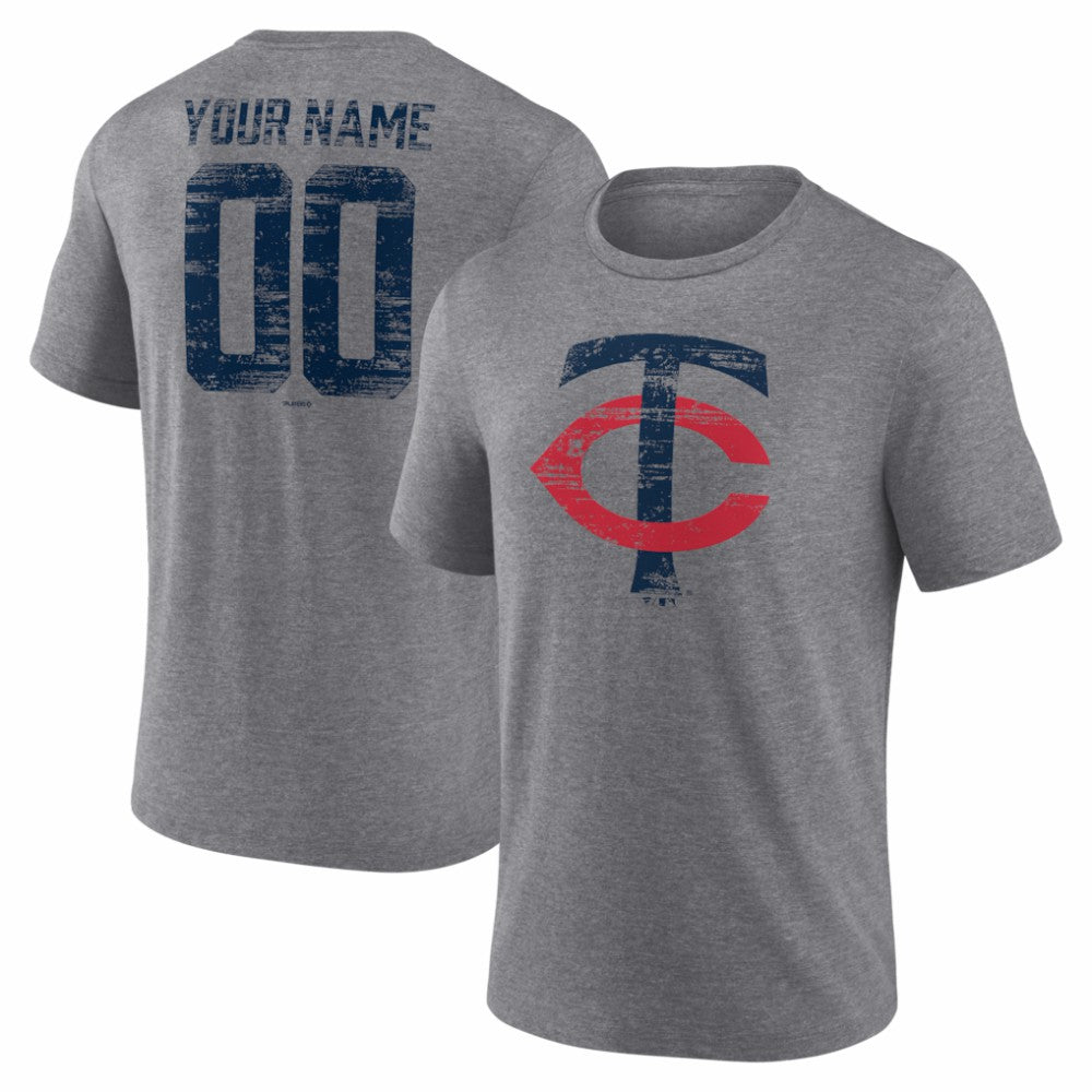MLB Minnesota Twins Heritage Personalized Any Name & Number Tri-Blend T-Shirt