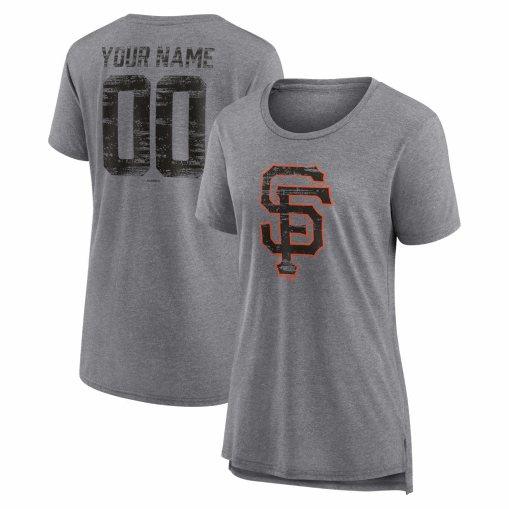 MLB San Francisco Giants Women's Heritage Personalized Any Name & Number Tri-Blend T-Shirt