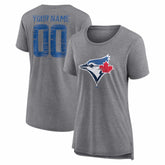 MLB Toronto Blue Jays Women's Heritage Personalized Any Name & Number Tri-Blend T-Shirt