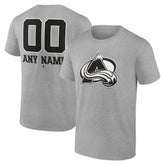 NHL Gray Colorado Avalanche Big & Tall Personalized Name & Number Monochrome T-Shirt