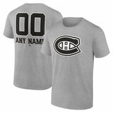 NHL Gray Montreal Canadiens Big & Tall Personalized Name & Number Monochrome T-Shirt