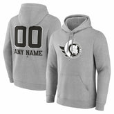 NHL Gray Ottawa Senators Big & Tall Personalized Name & Number Monochrome Pullover Hoodie