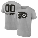 NHL Gray Philadelphia Flyers Big & Tall Personalized Name & Number Monochrome T-Shirt