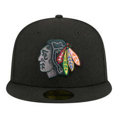 NHL Black Chicago Blackhawks New Era Color Pop 59FIFTY Fitted Hat