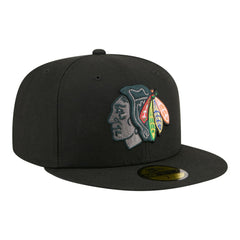 NHL Black Chicago Blackhawks New Era Color Pop 59FIFTY Fitted Hat