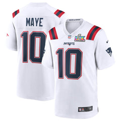 Drake Maye Super Bowl LX Patch Game Jersey - New England Patriots