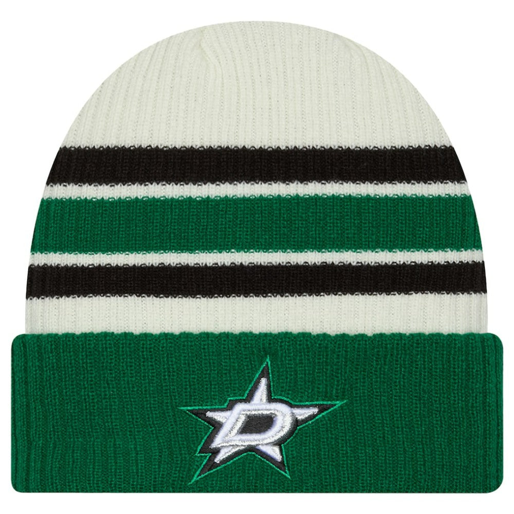 NHL Cream/Kelly Green Dallas Stars New Era Vintage Cuffed Knit Hat