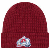 NHL Burgundy Colorado Avalanche New Era Waffle Cuffed Knit Hat