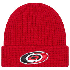 NHL Red Carolina Hurricanes New Era Waffle Cuffed Knit Hat