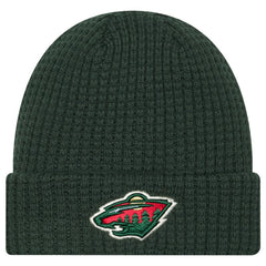 NHL Green Minnesota Wild New Era Waffle Cuffed Knit Hat