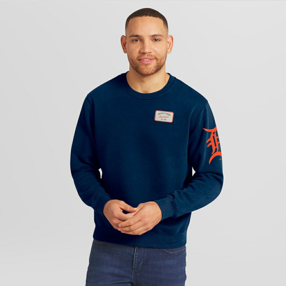 MLB Detroit Tigers Darius Rucker Collection by Fanatics Washed Crew Neck Pullover Sweatshirt