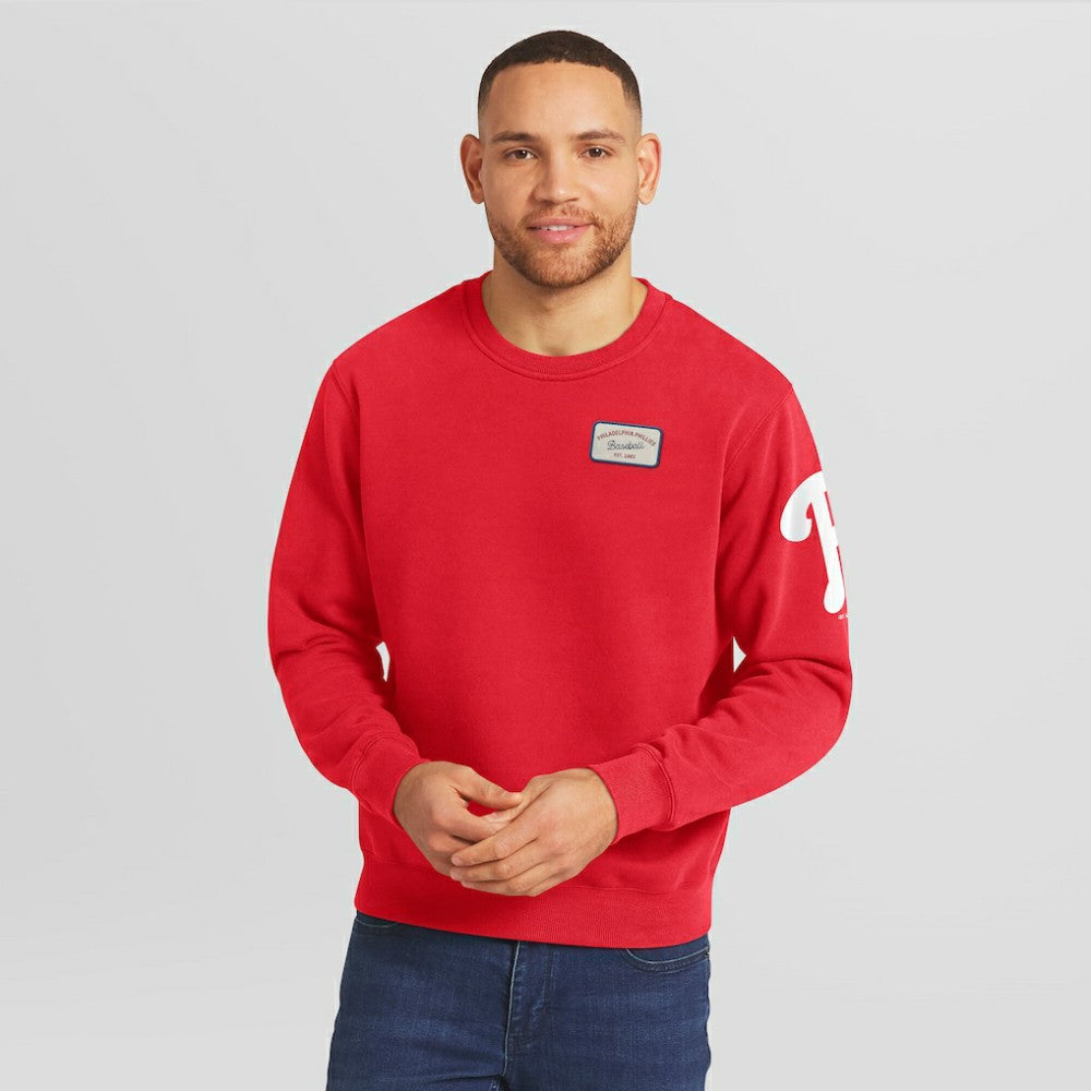 MLB Philadelphia Phillies Darius Rucker Collection by Fanatics Washed Crew Neck Pullover Sweatshirt